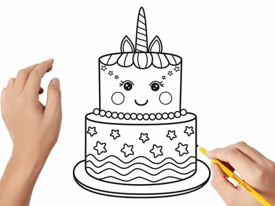 Cómo dibujar un pastel | Dibujos sencillos