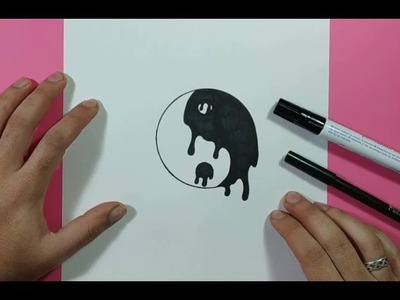 Como dibujar un simbolo yin yang paso a paso 3 | How to draw one yin yang symbol 3
