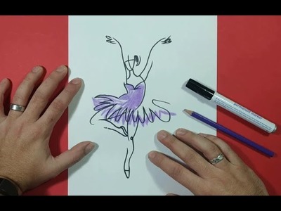 Como dibujar una bailarina paso a paso | How to draw a dancer