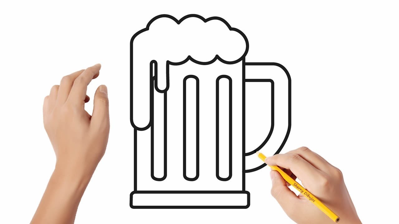 Cómo dibujar una jarra de cerveza | Dibujos sencillos