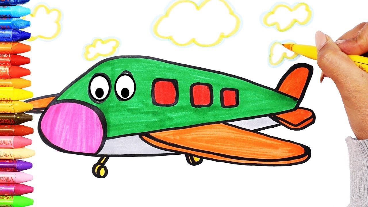 Cómo Dibujar y Colorear Avión | Dibujos Para Niños con MiMi ???? | Aprender Colores ????