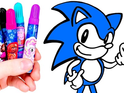 Dibuja y Colorea a Sonic ???????? Dibujos animados.