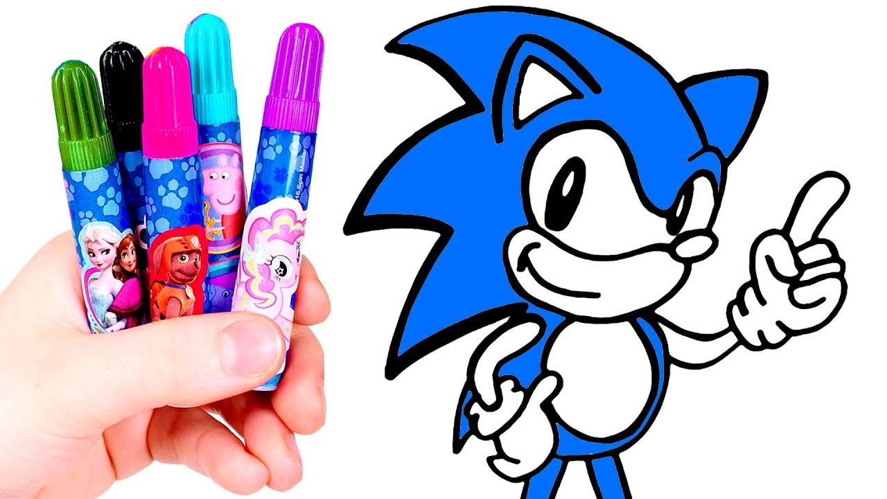 Dibuja y Colorea a Sonic ???????? Dibujos animados.