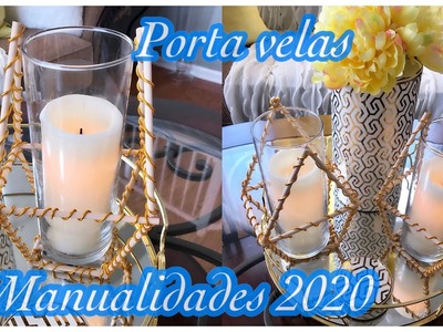 MANUALIDADES PORTA VELAS DE  PRIMAVERA 2020.DIY-GEOMETRIC CANDLE HOLDER. CANDELABROS.MARIA GONZALEZ