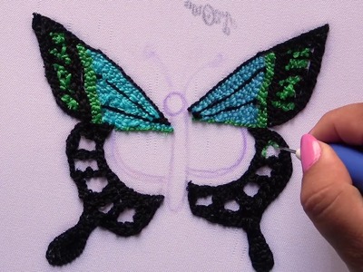 Mariposa Bordada con Aguja Mágica | Punch Needle Butterfly