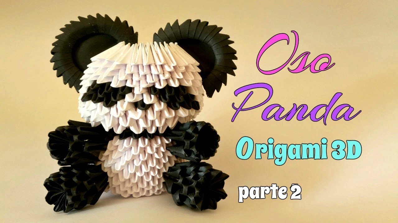 OSO PANDA en ORIGAMI 3D.parte 2. paso a paso.