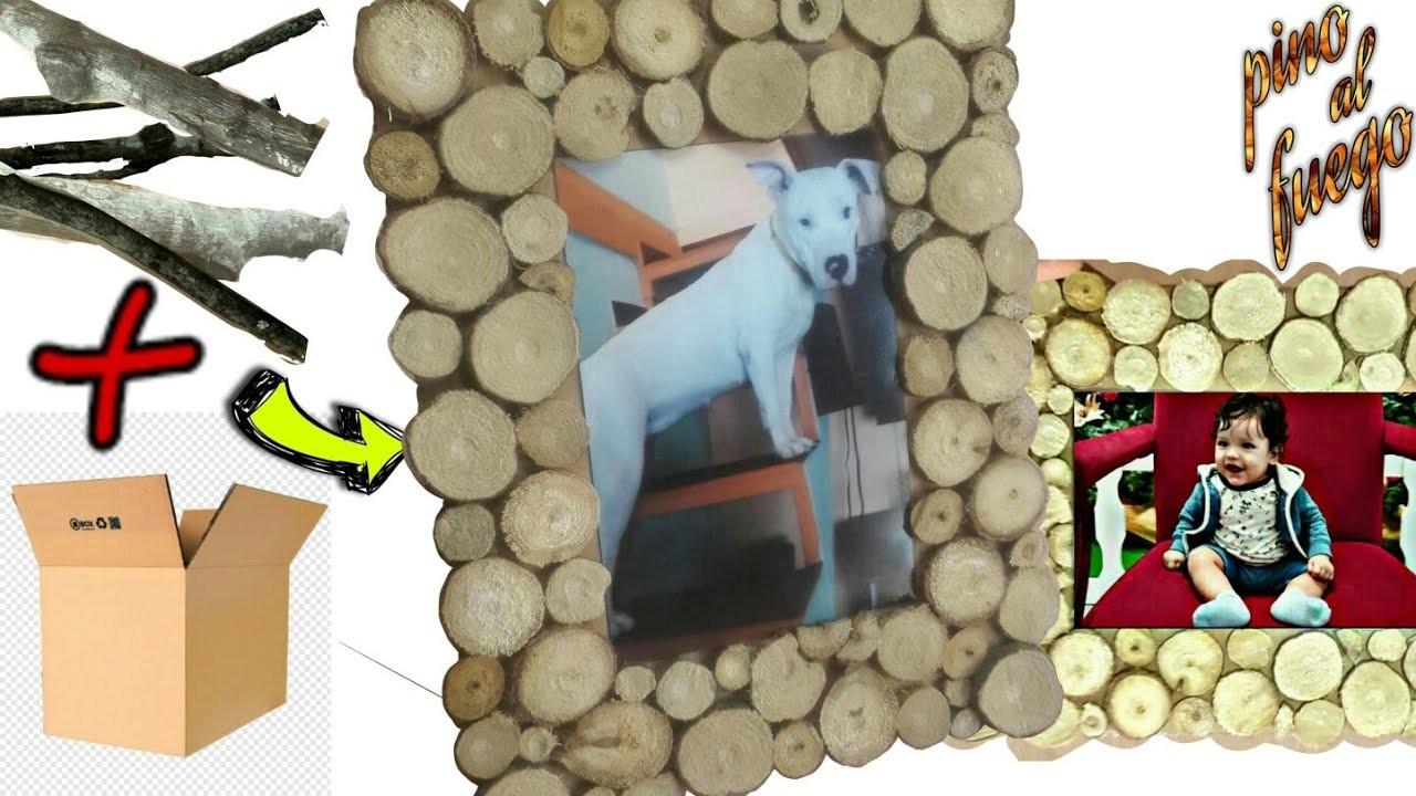 ♻️PORTARETRATOS DE CARTÓN Y MADERA.Marcos para foto.MANUALIDADES#CARDBOARD#DIY #CARTÓN