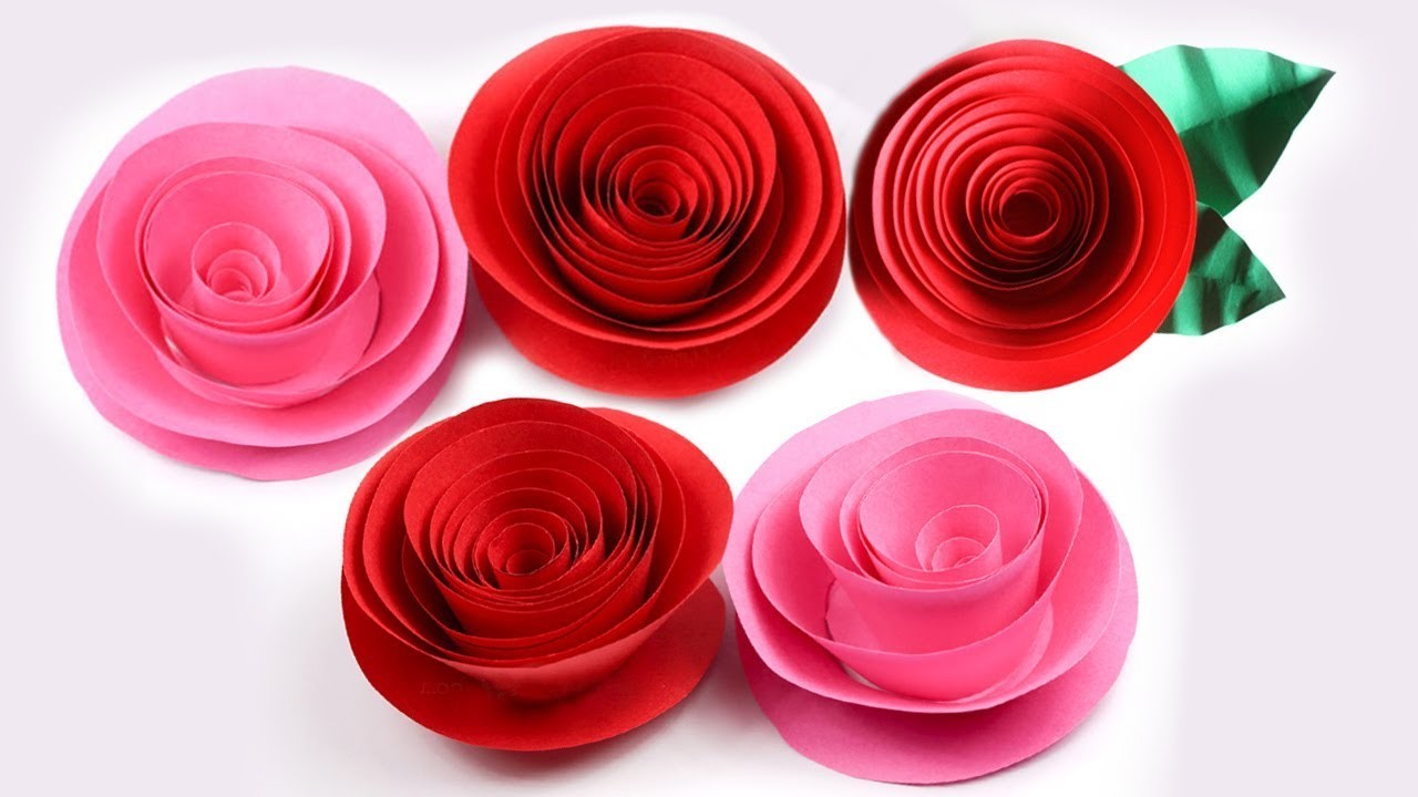 ROSAS DE PAPEL (CÓMO HACER ROSITAS CON PAPEL CIRCULAR MUY FÁCIL) #manualidadesconpapel