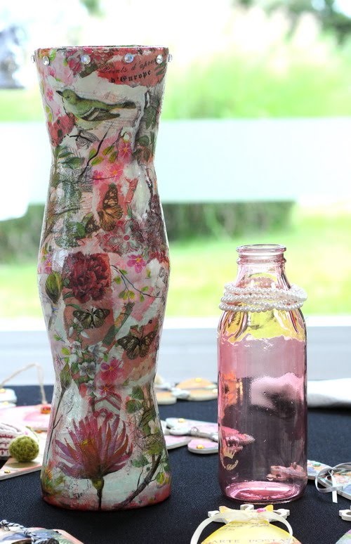 Decoracion Navideña - Reciclar Botellas - Ornamentos con Decoupage