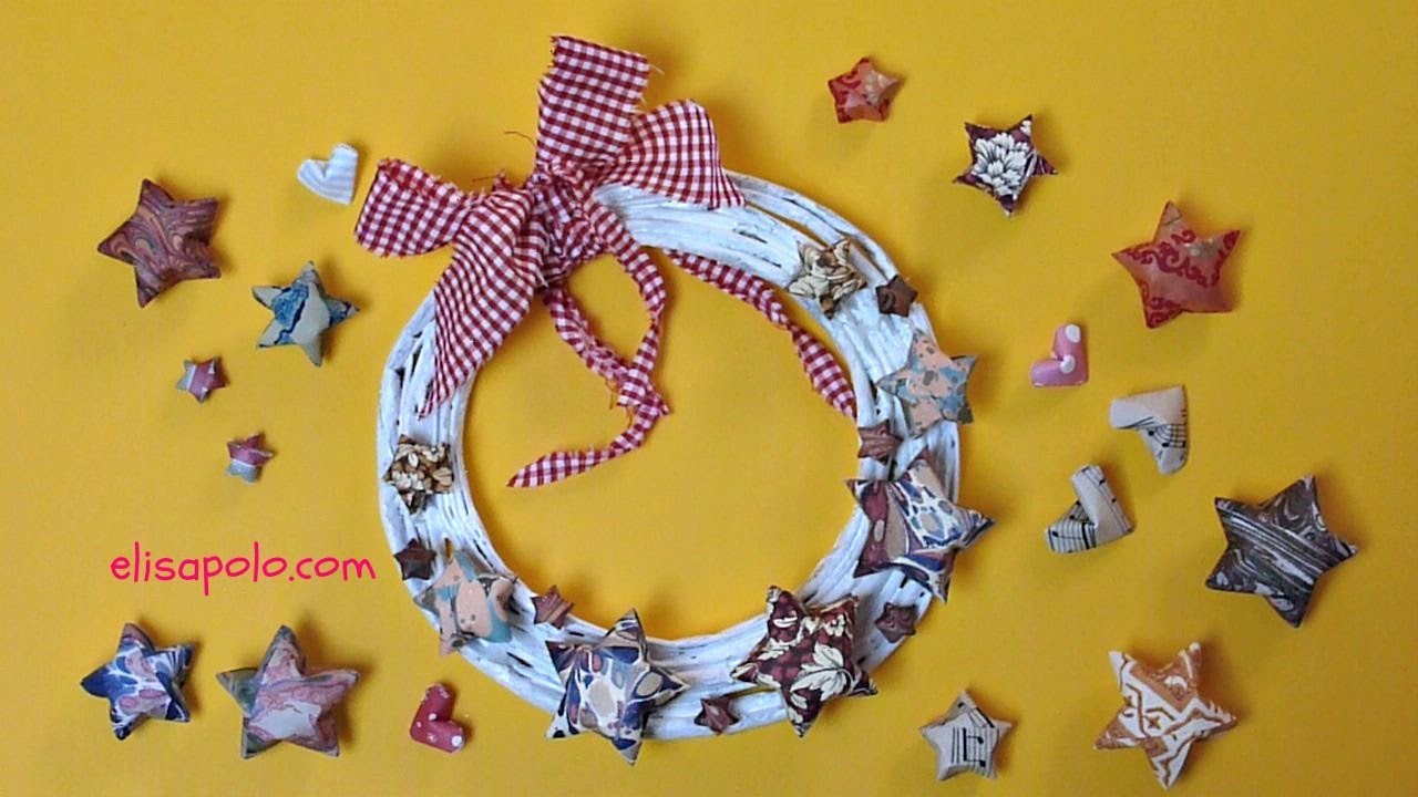 DIY, Cómo hacer una Corona de Estrellas, Christmas Wreath, Stars Wreath.