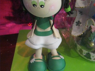 Fofucha Porrista sexi vestido verde navidad Artfoamicol Patrones Moldes Diciembre 2012