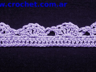 Puntilla N° 37 en tejido crochet tutorial paso a paso.