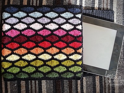 Tutorial Funda Tablet Crochet o Ganchillo Punto Ondas Wave Stitch