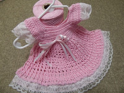 Vestido 0 meses Encaje Crochet