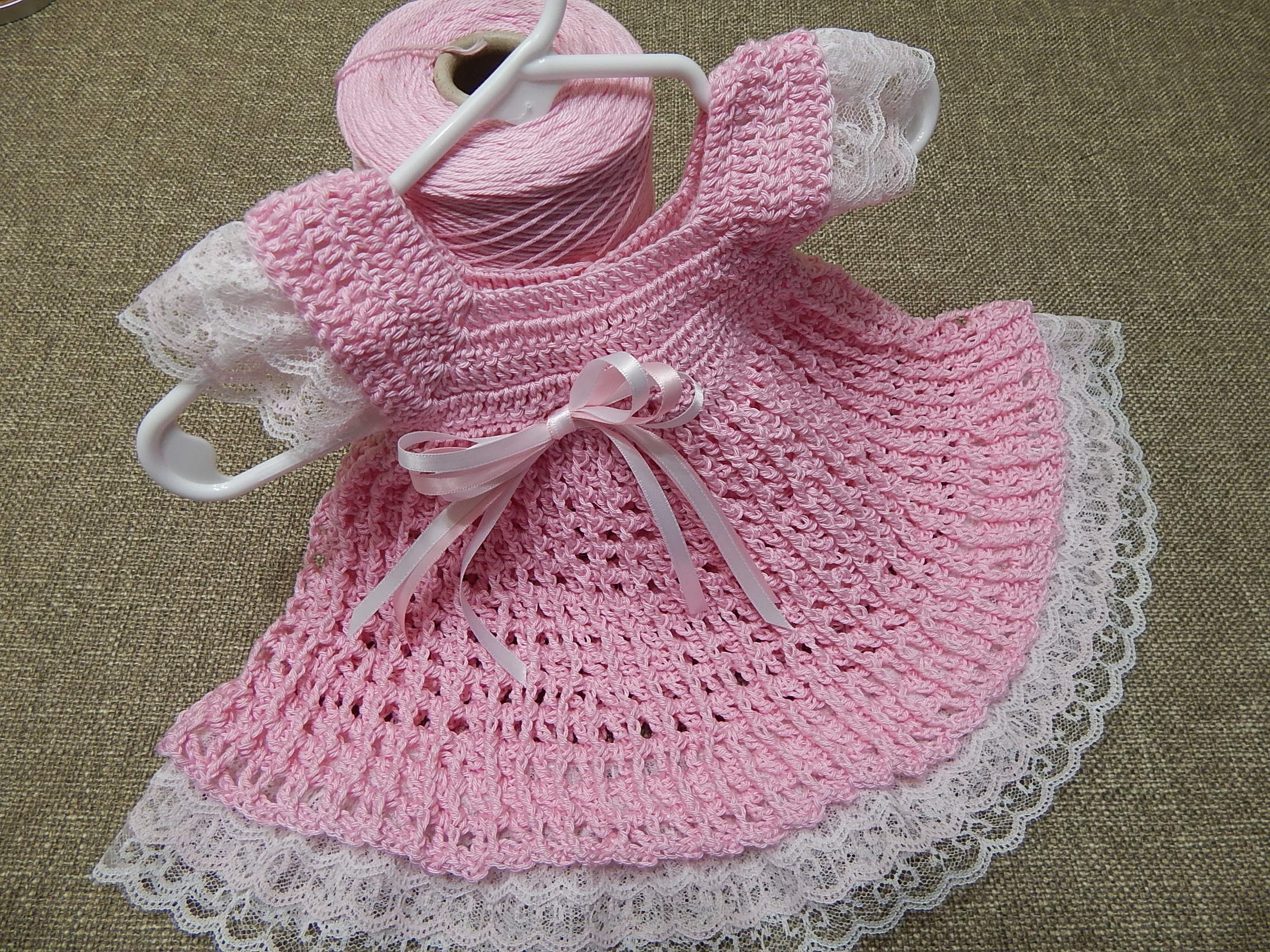Vestido 0 meses Encaje Crochet