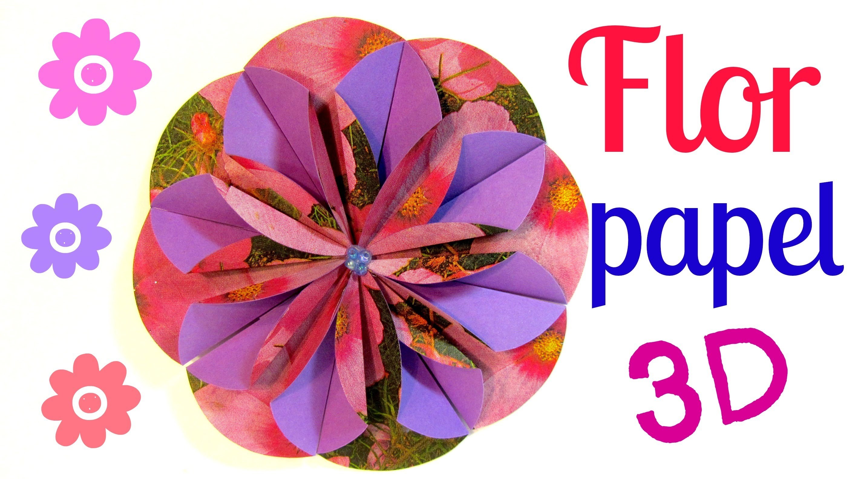 Cómo hacer flores de papel (Dahlia). How to make paper flower.