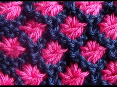 Cómo Tejer Flores en Colores-How to Knit Flowers in Colors 2 Agujas(224)