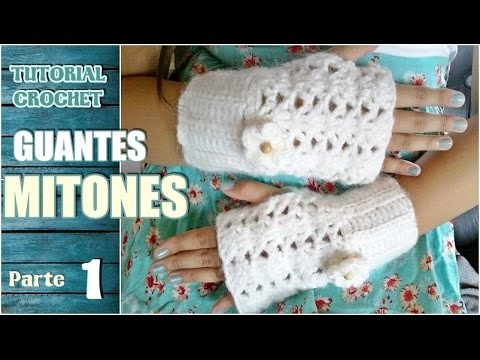 Como tejer mitones, guantes sin dedos a crochet, ganchillo (1.2)