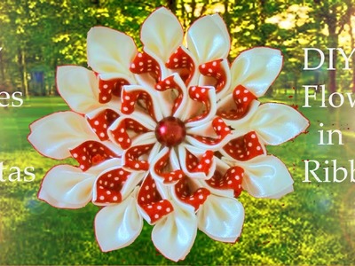 DIY flores kanzashi destellos de hielo y fuego-DIY flowers kanzashi sparkles of Ice & Fire