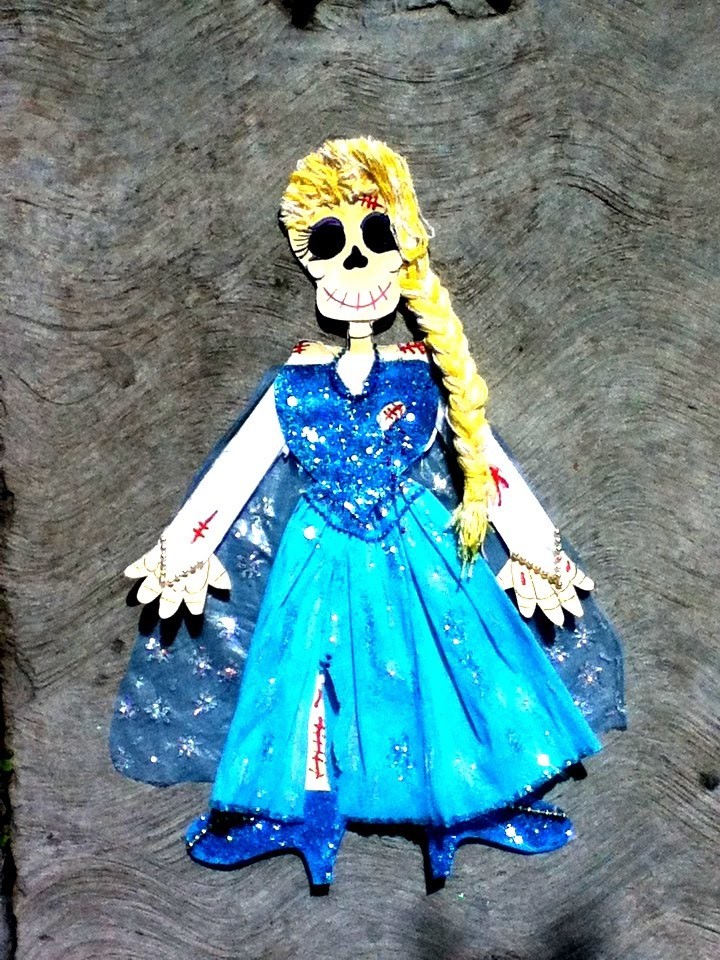 DIY Frozen Elsa vestir con papel esqueleto p1 Halloween ideas paper skeleton  día de muertos