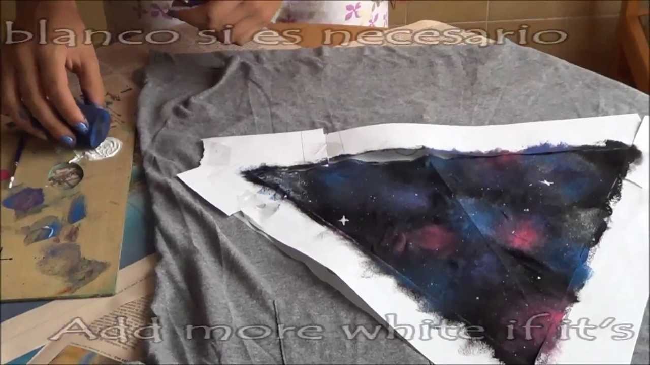 DIY Galaxy t-shirt. Camiseta de galaxia