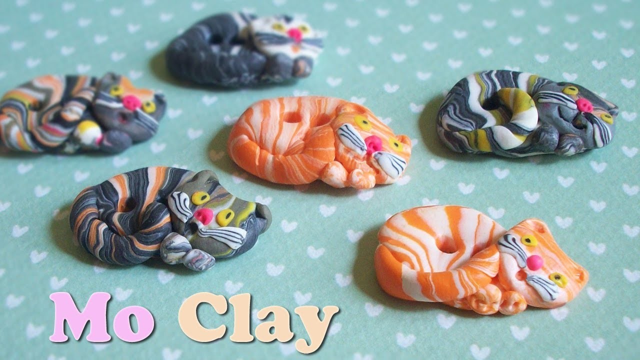 DIY Polymer clay buttons - Bottoni con gatto in paste sintetiche - Botones en arcillas polimericas