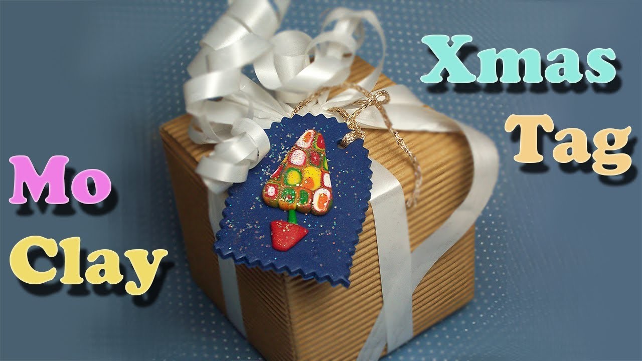DIY Polymer Clay Christmas tree tag decoration - Chiudipacco natalizio - Tarjeta regalos Navidad