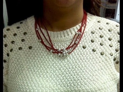 DoiitYourSelf. Collar de ante y bolas ( suede and beads necklace)
