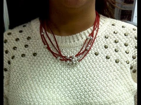 DoiitYourSelf. Collar de ante y bolas ( suede and beads 