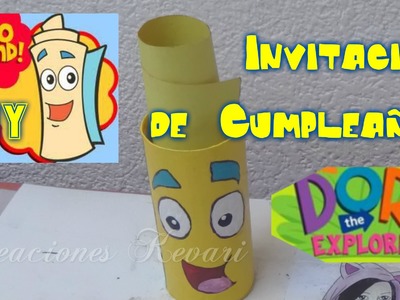 Invitacion de Cumpleaños de Mapa Dora la Exploradora.DIY Tutorial Birthday Invitations