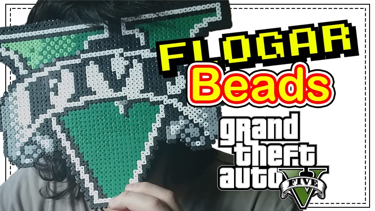 LOGO GTA V - DIY- Tutorial Pearl.Hama Beads para Gamers - FloGar o.O