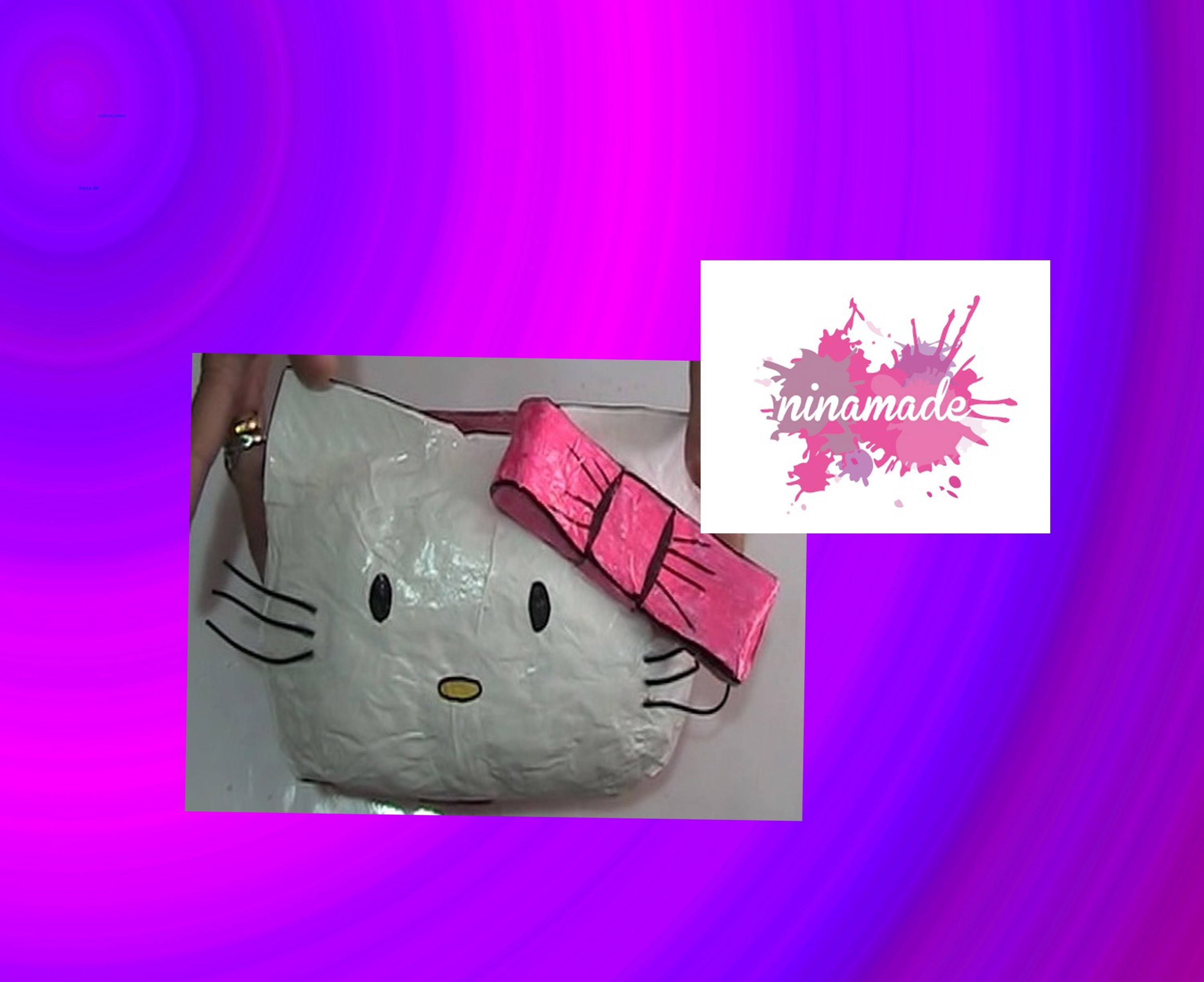 Manualidades,Cajita "Hello Kitty" de papel maché