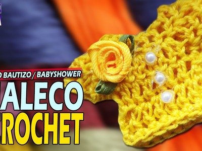 Recuerdo Bautizo o Baby Shower - Chaleco - Sueter a Crochet