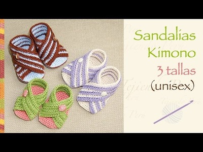 Sandalias kimono para bebés tejidas a crochet (unisex en 3 tallas!)