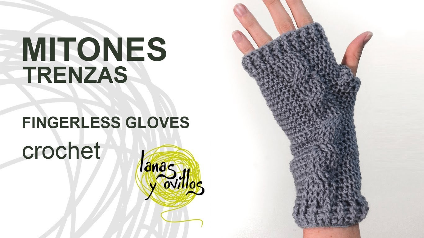 Tutorial Mitones Crochet o Ganchillo Fingerless Gloves (English subtitles)