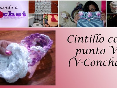 Cintillo con punto  V (V-Concha) - Tutorial de tejido crochet