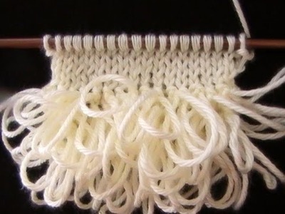 Como Tejer Punto Bucle o Rulo-How to Knit the Loop Stitch (123)