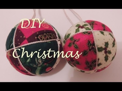 DIY Patchwork sin aguja. Como forrar una bola de tela. Adorno navideño. Christmas ornament.