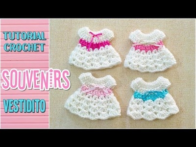 Souvenir a crochet para baby shower vestidito, paso a paso
