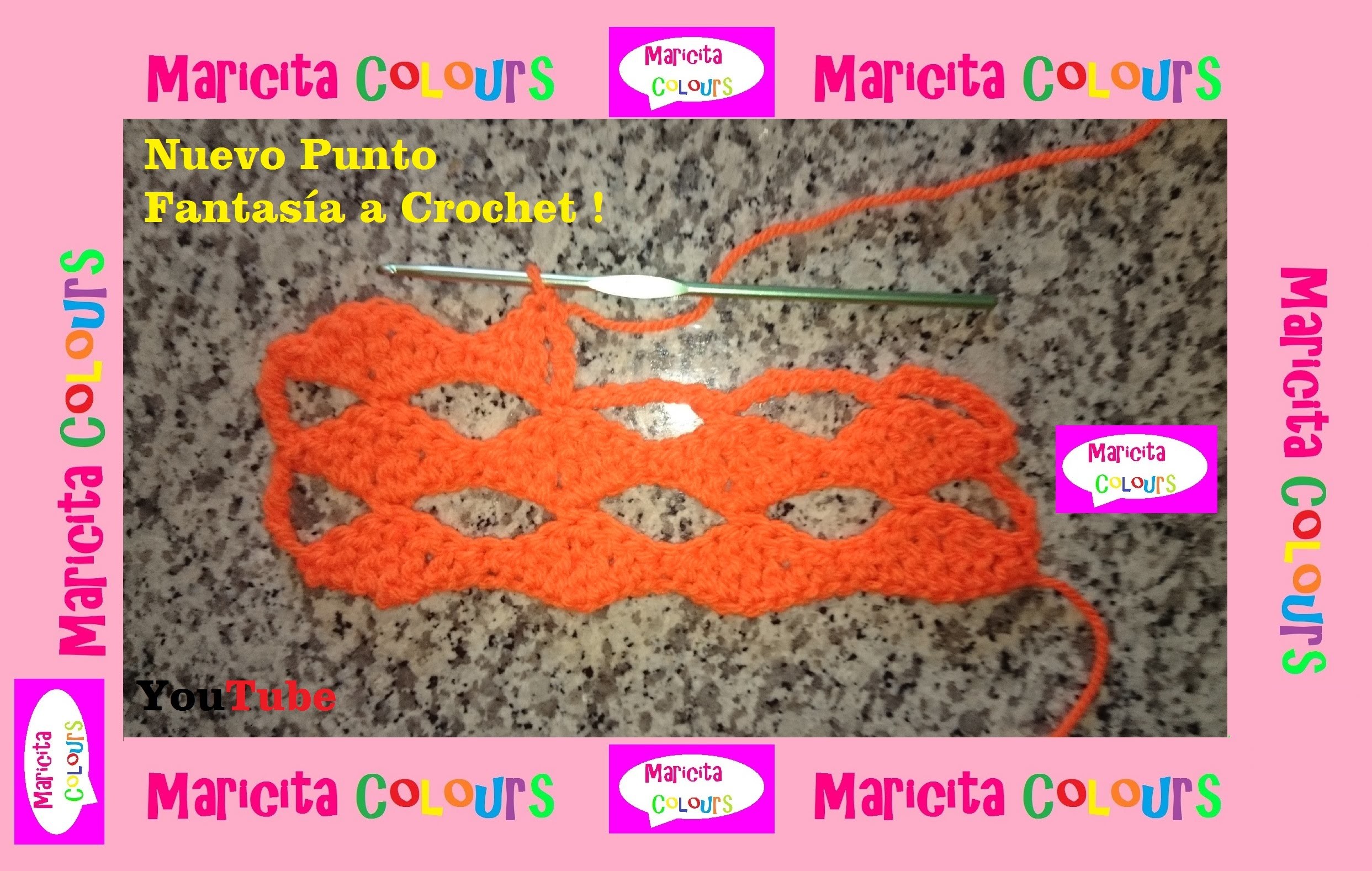 Crochet Tutorial Punto Fantasía "Hojas" por Maricita Colours