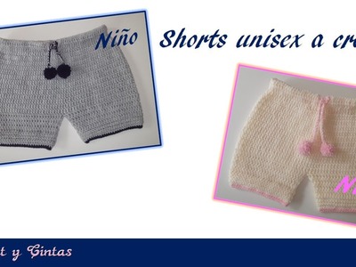 Pantalón corto – Bermuda – shorts unisex tejido a crochet