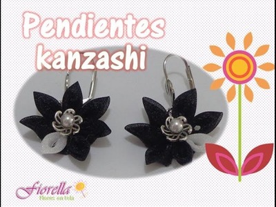 Tutorial #15 pendientes con flores kanzashi