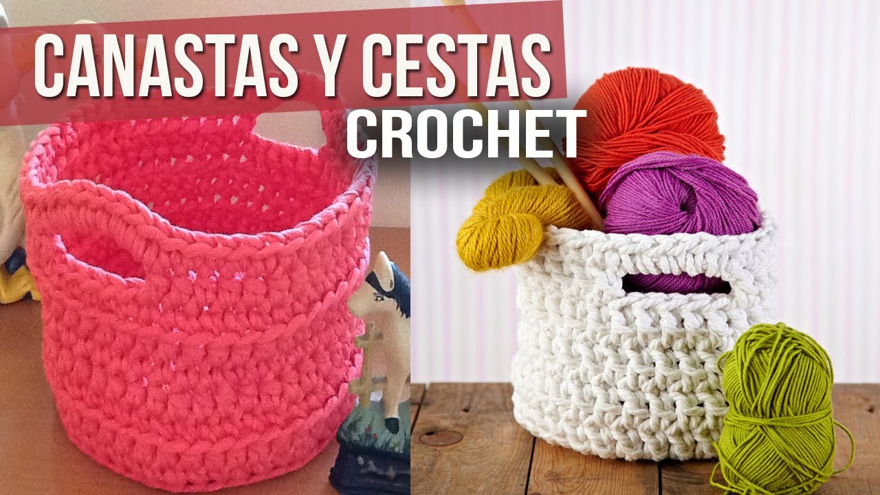 Canastas y Cestas Tejidas a Crochet o Ganchillo ( ideas y diseños )