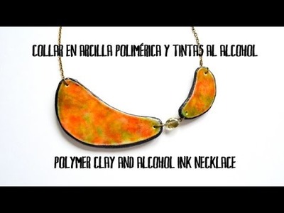 Collar de arcilla polimérica y tintas al alcohol   Polymer clay and alcohol ink necklace