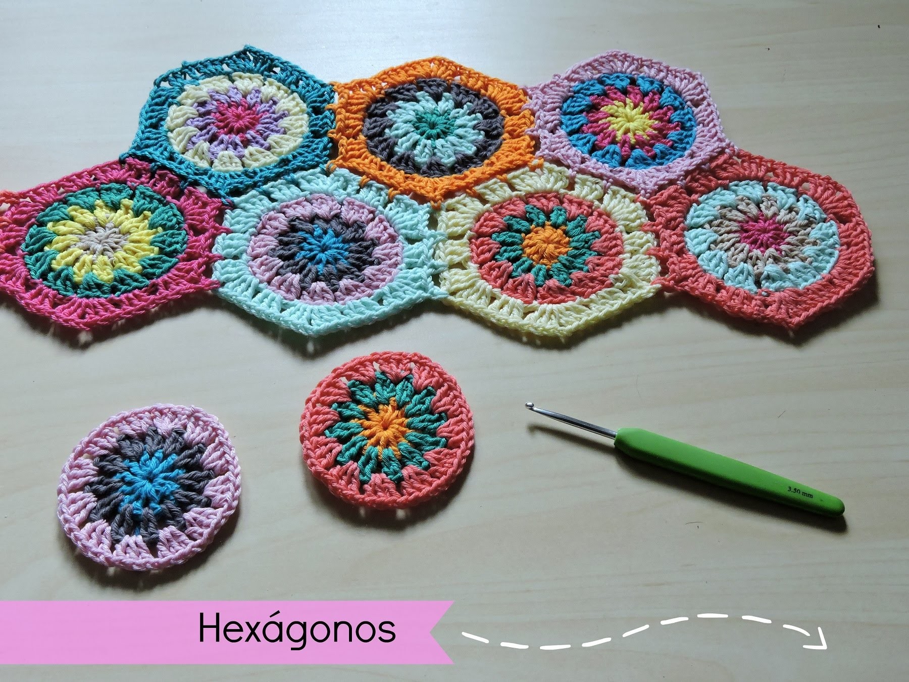 Cómo hacer y unir hexágonos de ganchillo - How to make crochet hexagons