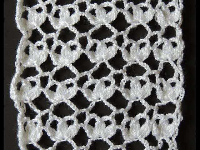 Crochet : Punto Tres Hojas Rectangular
