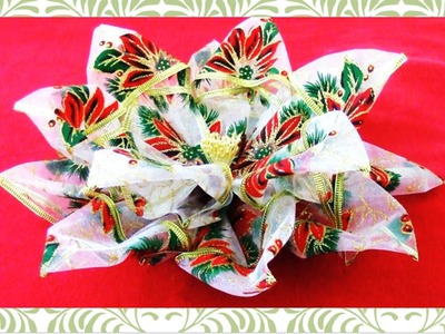 Flores de Navidad Christmas flowers kanzashi in ribbons