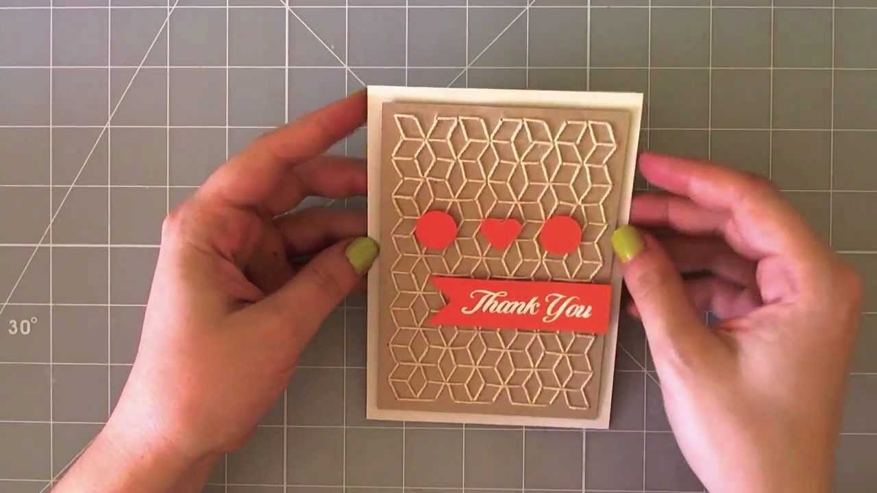 Geometric sewed card - Tarjeta geometrica cosida