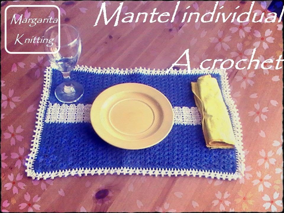 Mantel individual a crochet (diestro)