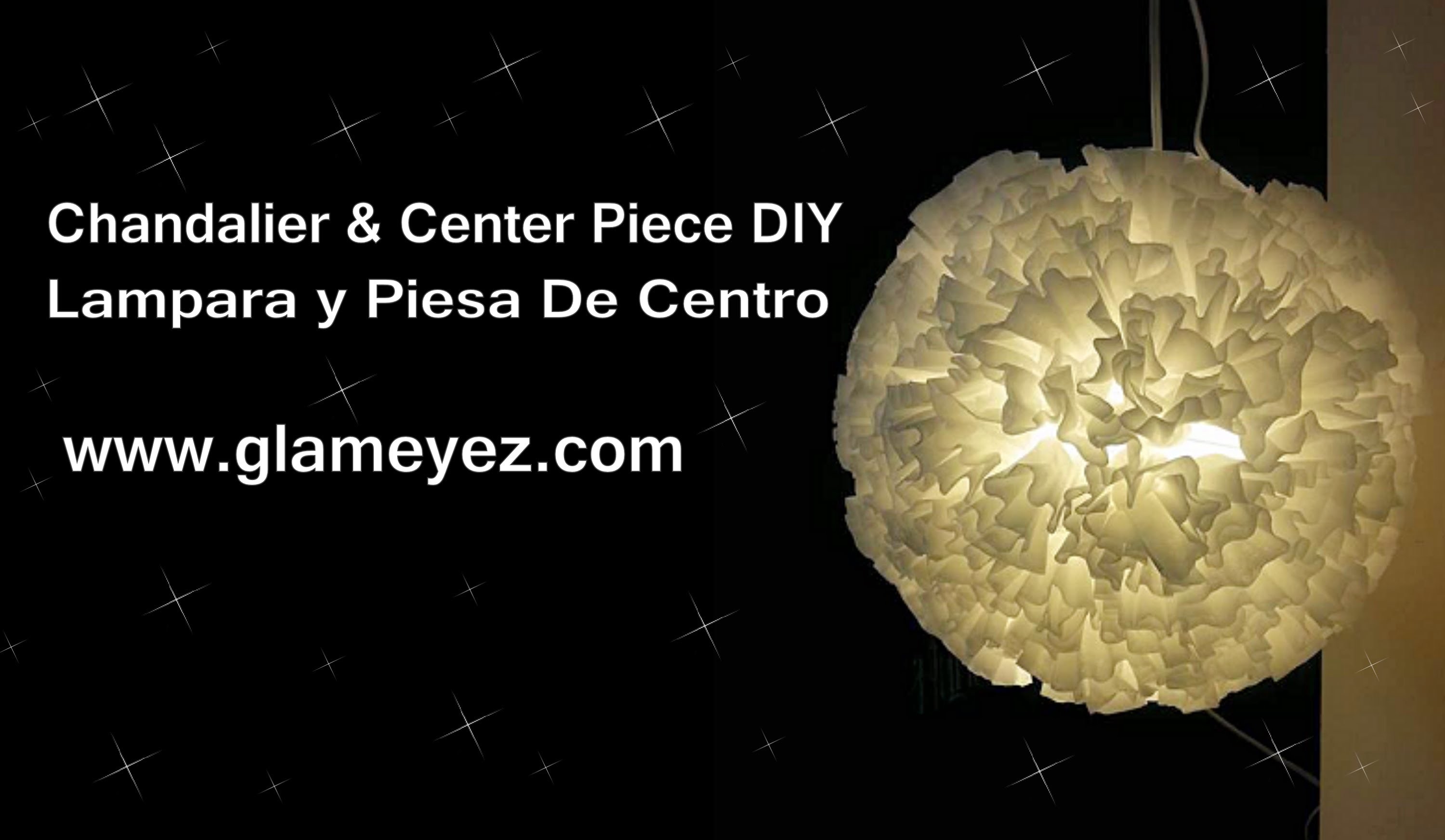 Paper Chandelier and Center Piece. Lampara de Papel y Centro De Mesa